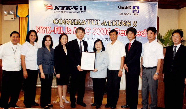 ClassNK Issues First MLC Seafarer Recruitment Certification to NYK-FIL Ship Management Inc