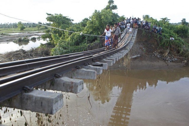 Heavy monsoon rains create floods in Myanmar