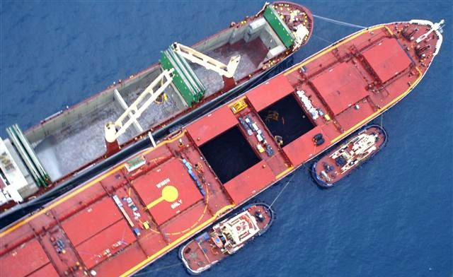 coal removed from damaged carrier