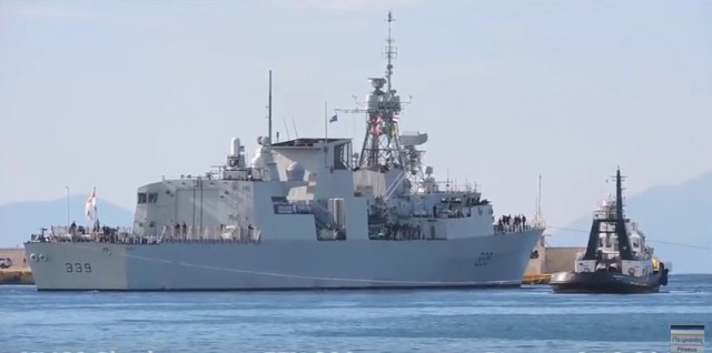 Αναχώρησε απο τον Πειραιά η νατοϊκή φρεγάτα «HMCS Charlottetown» (βίντεο)