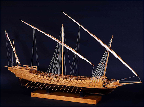 Ομοίωμα ψαριανής γαλιότας (φωτο Ναυτικό Μουσείο της Ελλάδος)
